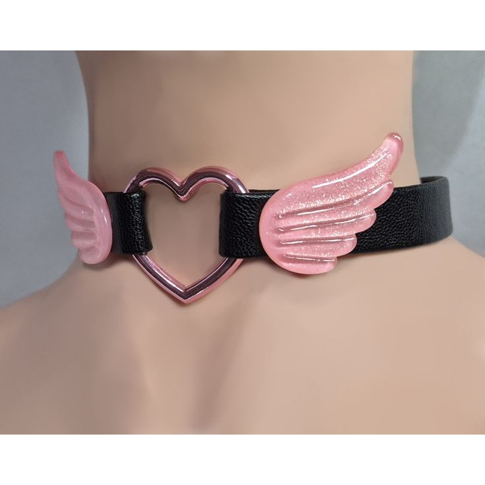 NekoGirl Collars - Roseheart handmade Choker - Zwart